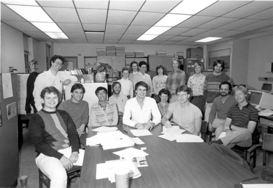 Jorgensen group photo, Purdue, October 1985