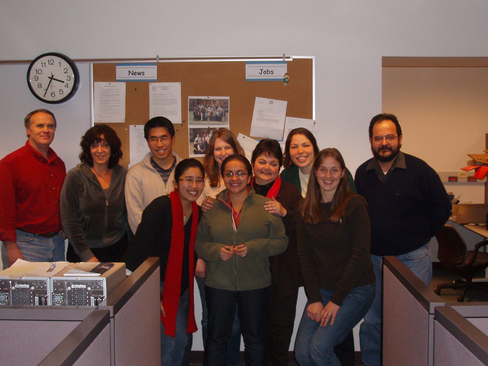 Jorgensen group members gathered in the group&rsquo;s offices, January 2007
